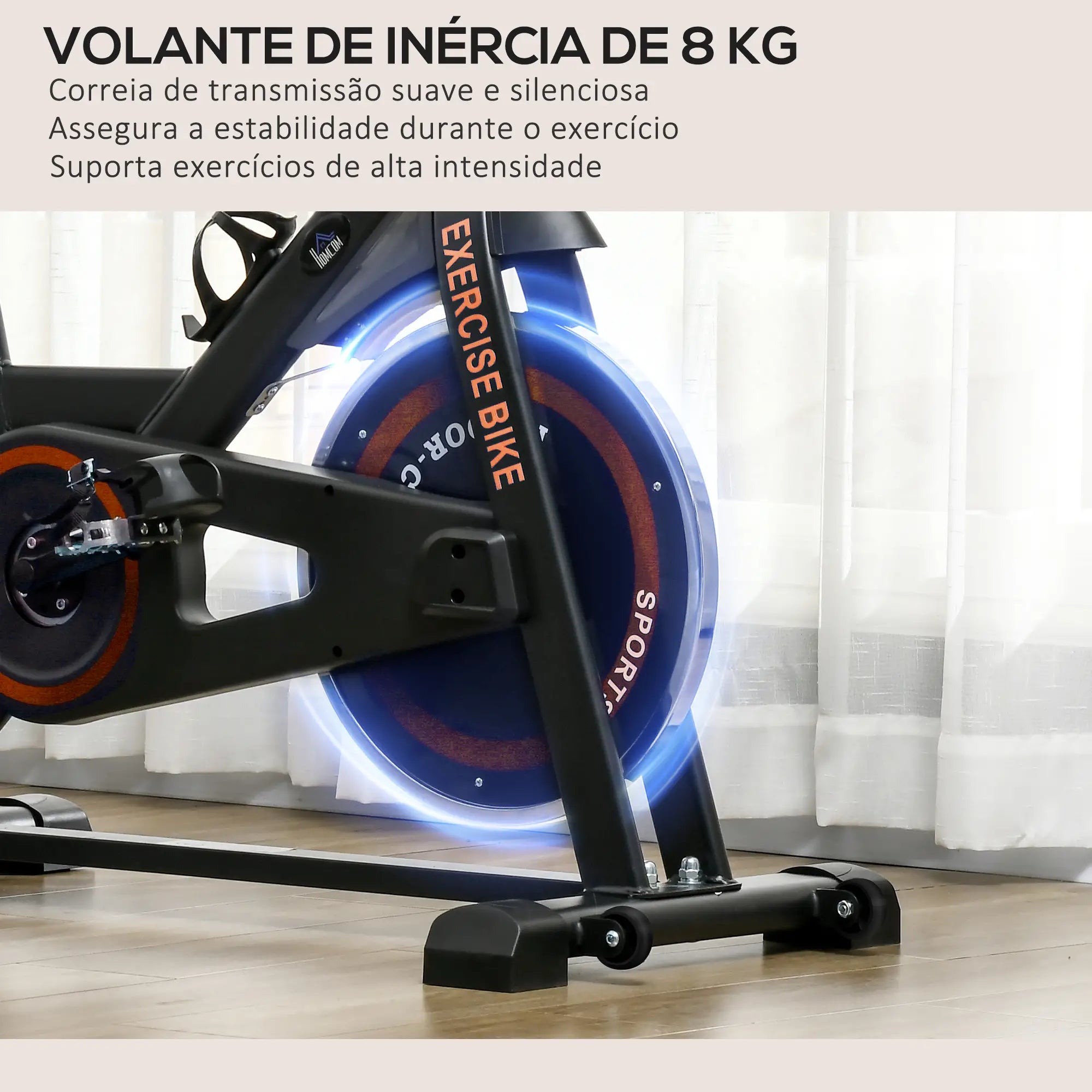 Bicicleta Estática com Resistência Ajustável Volante de Inércia de 8 kg Ecrã LCD Guiador e Assento Ajustável 103x53x100-114 cm Preto e Vermelho