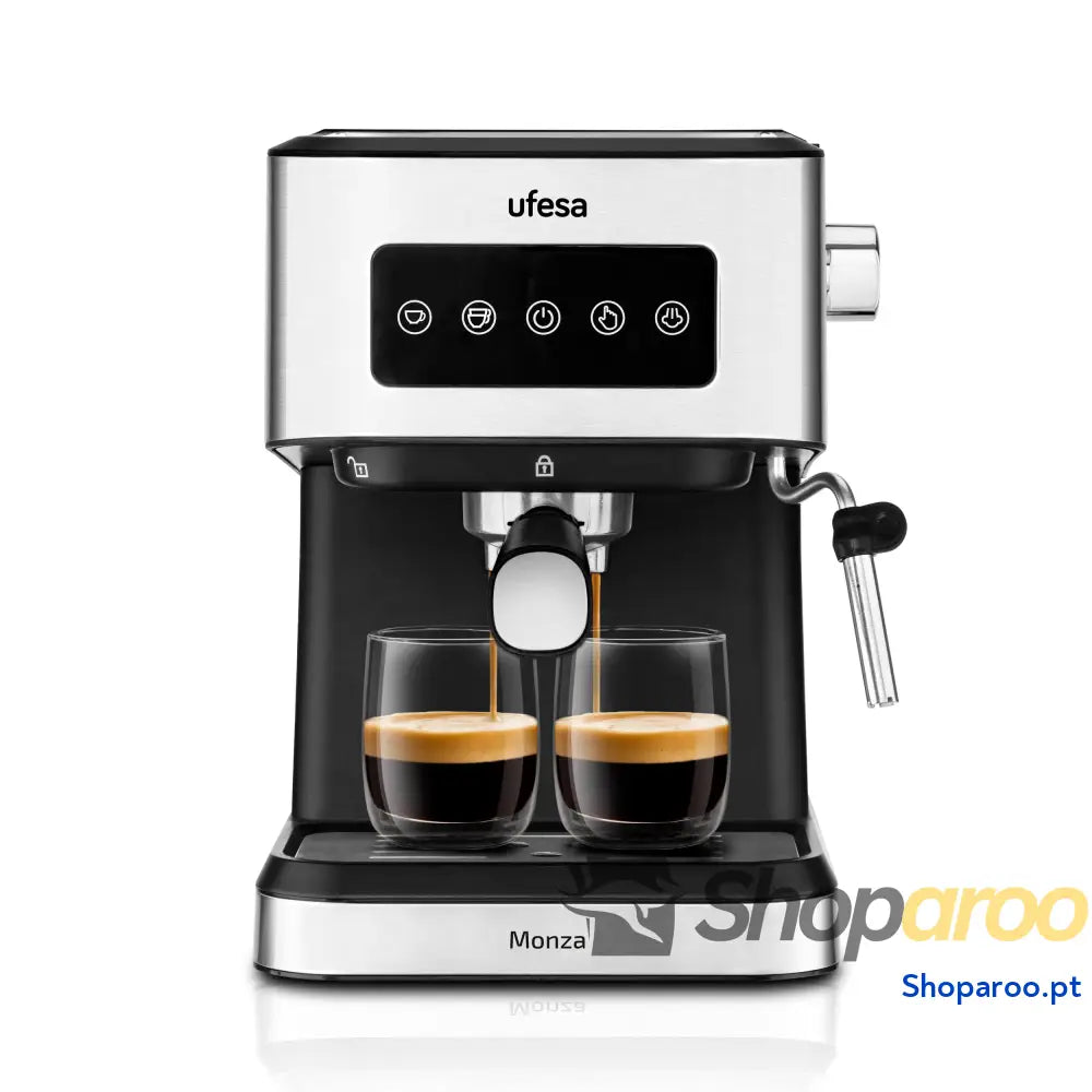 Ufesa Varese Máquina de café expresso e cappuccino compacta 1050 W vaporizador orientável 20 bar 1 ou 2 cafés depósito