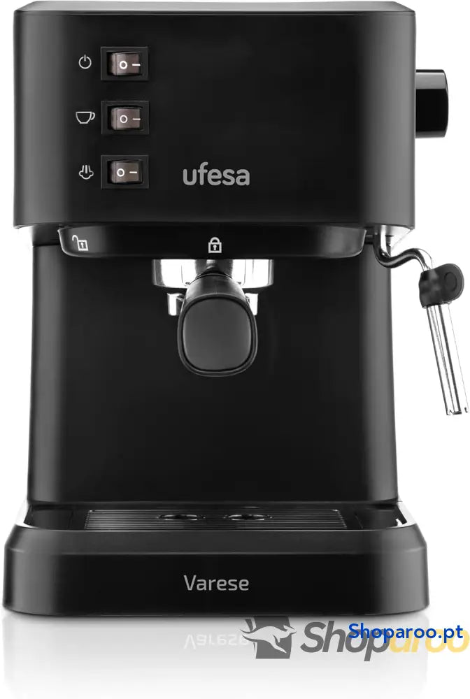 Ufesa Varese Máquina de café expresso e cappuccino compacta 1050 W vaporizador orientável 20 bar 1 ou 2 cafés depósito