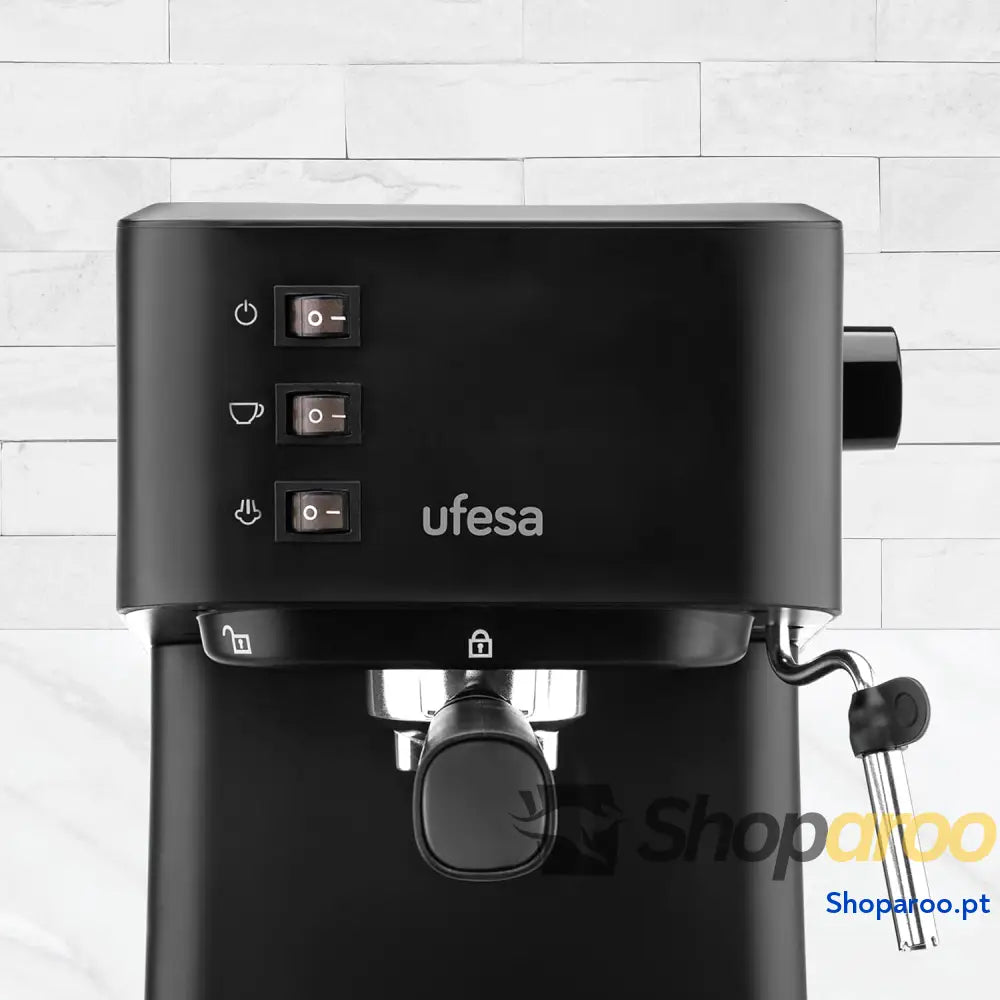 Ufesa Varese Máquina de café expresso e cappuccino compacta 1050 W vaporizador orientável 20 bar 1 ou 2 cafés depósito
