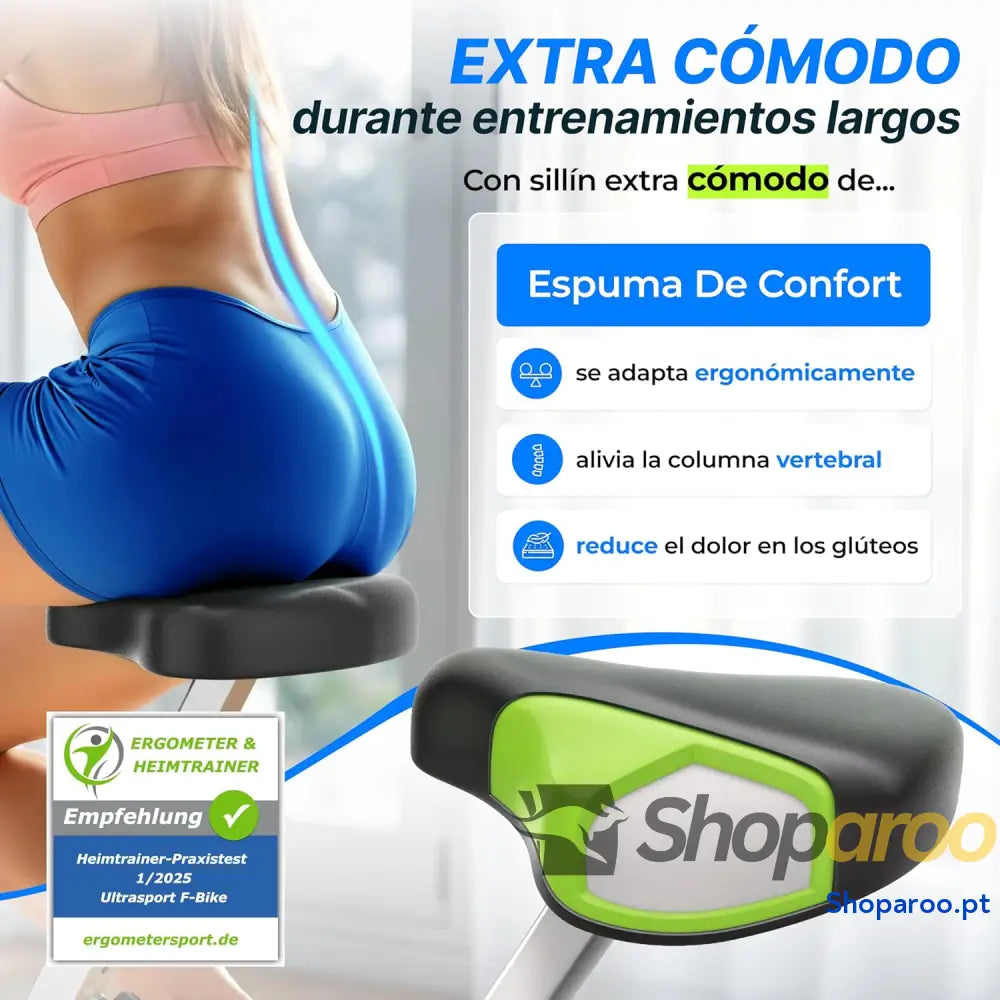 Ultrasport F Bike bicicleta ergométrica treino em casa dobrável computador de integrado sensores pulsação nas mãos 8