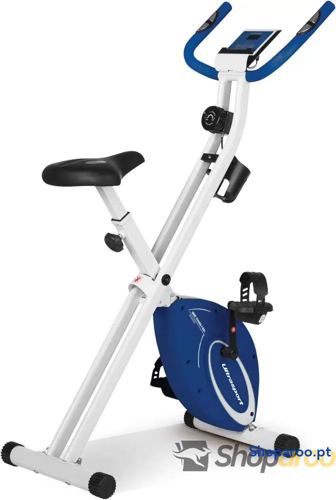 Ultrasport F Bike/F Rider Basics bicicleta estática dobrável ecrã LCD sensores de pulso manual níveis resistência