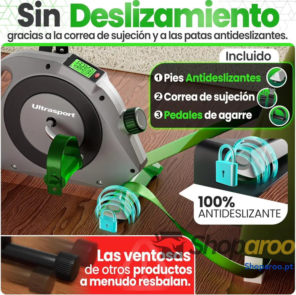 Ultrasport Mini bicicleta estática compacta exercitador de braços e pernas pedais ideal para idosos