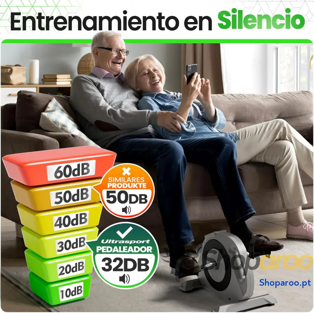 Ultrasport Mini bicicleta estática compacta exercitador de braços e pernas pedais ideal para idosos