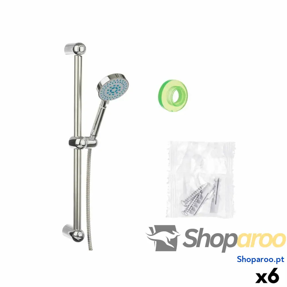 Um chuveiro com torneira para direcionar o jato de água Berilo 169 Prateado Metal Com suporte (6 Unidades)