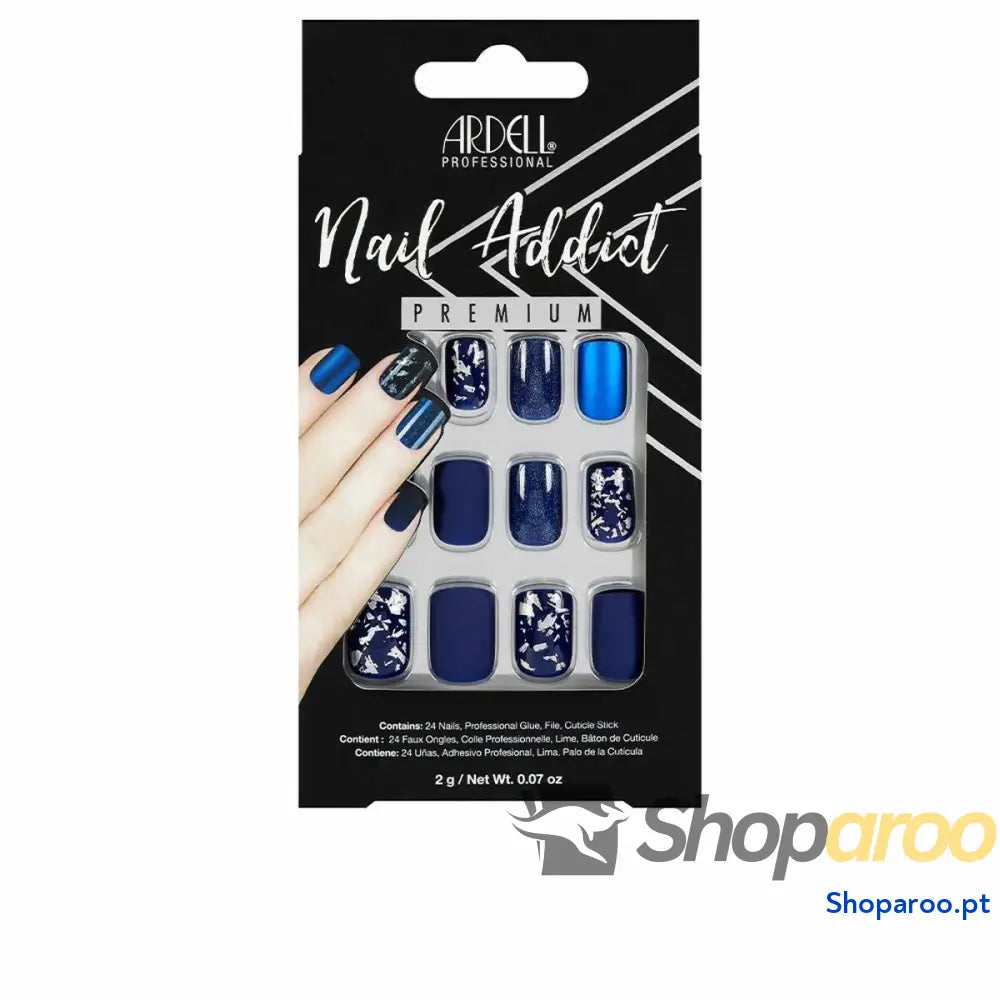 Unhas postiças Ardell Nail Addict Matte Blue (24 pcs)