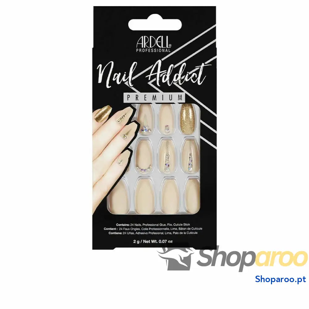 Unhas postiças Ardell Nail Addict Nude Jeweled (24 pcs)