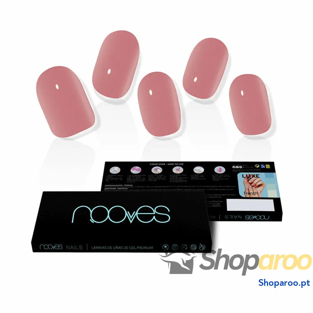 Unhas postiças Nooves Dusty Rose Gel Autoadesivas Cat Eye