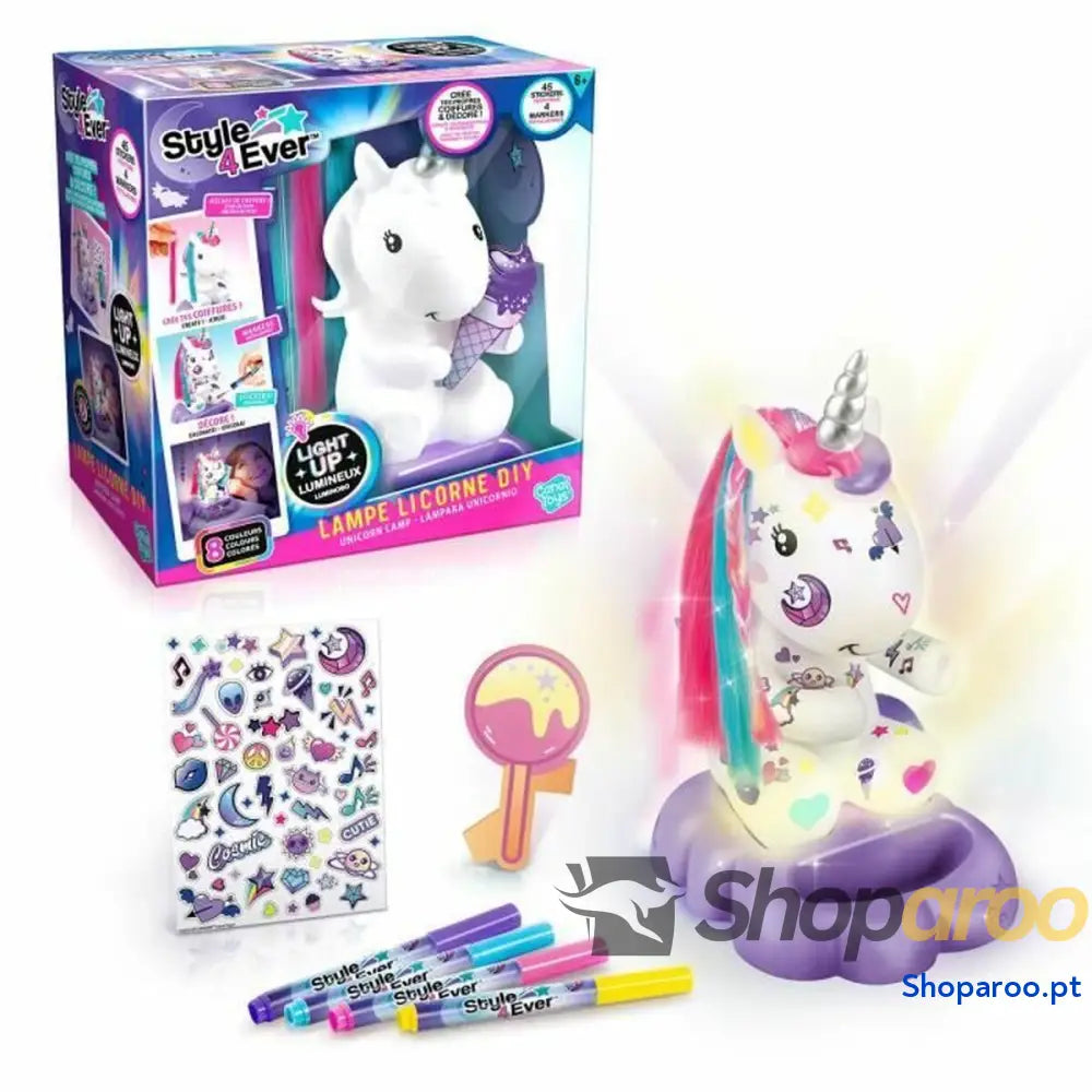 Unicórnio Luminoso Canal Toys Cosmic Unicorn Lamp to Decorate Collector’s Editio Multicolor