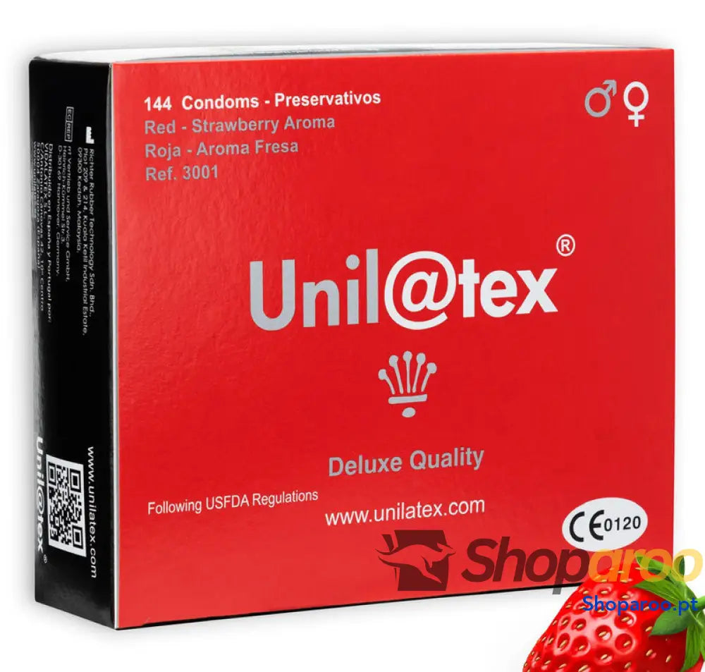UNILATEX CONSERVANTES DE MORANGO / VERMELHO 144 UNIDADES