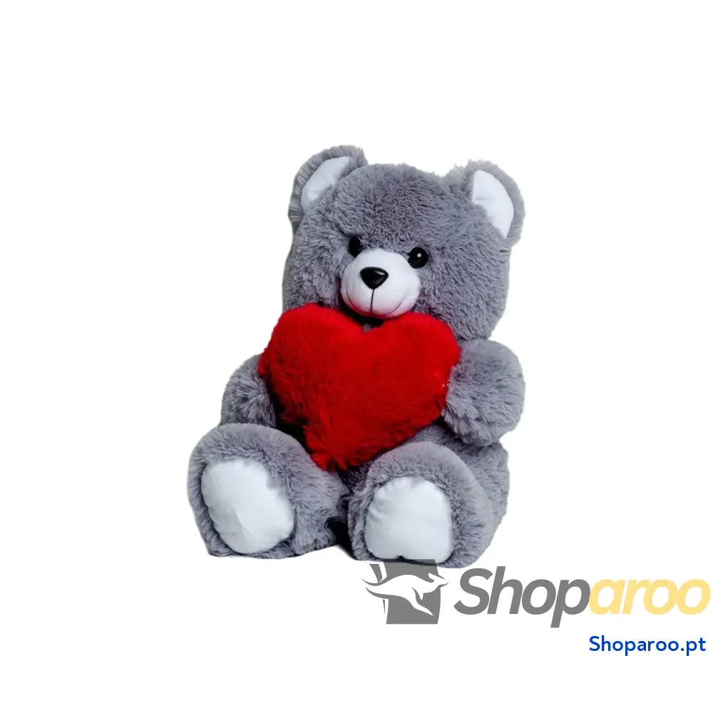 Urso de Peluche GO GIFT FRANK 50 GR Cinzento Felpa Coração cm