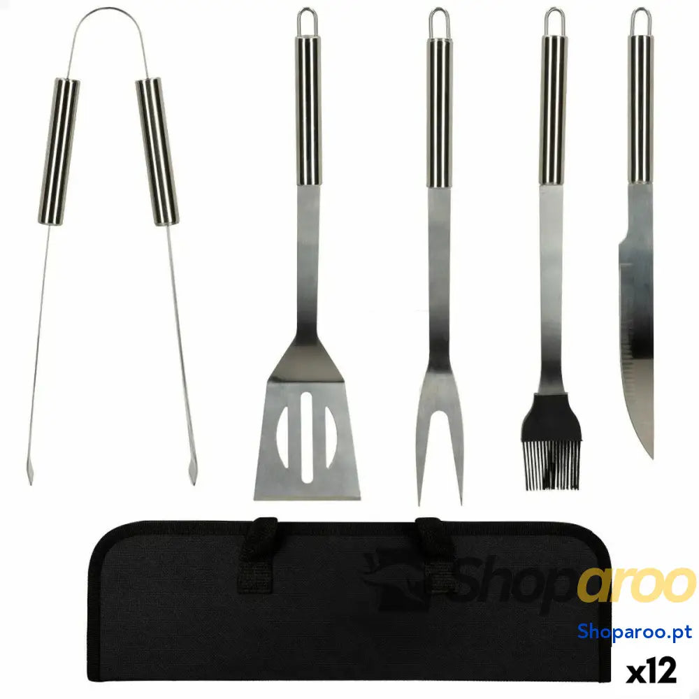 Utensílios para churrasco Aktive Silicone Aço inoxidável 12 Unidades 7,5 x 35 x 1,9 cm (5 Peças)