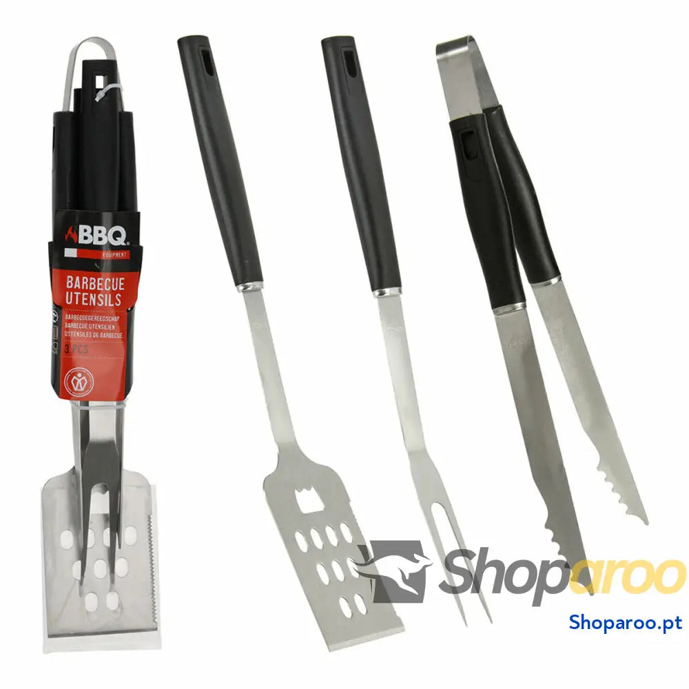 Utensílios para churrasco Preto 3 Peças