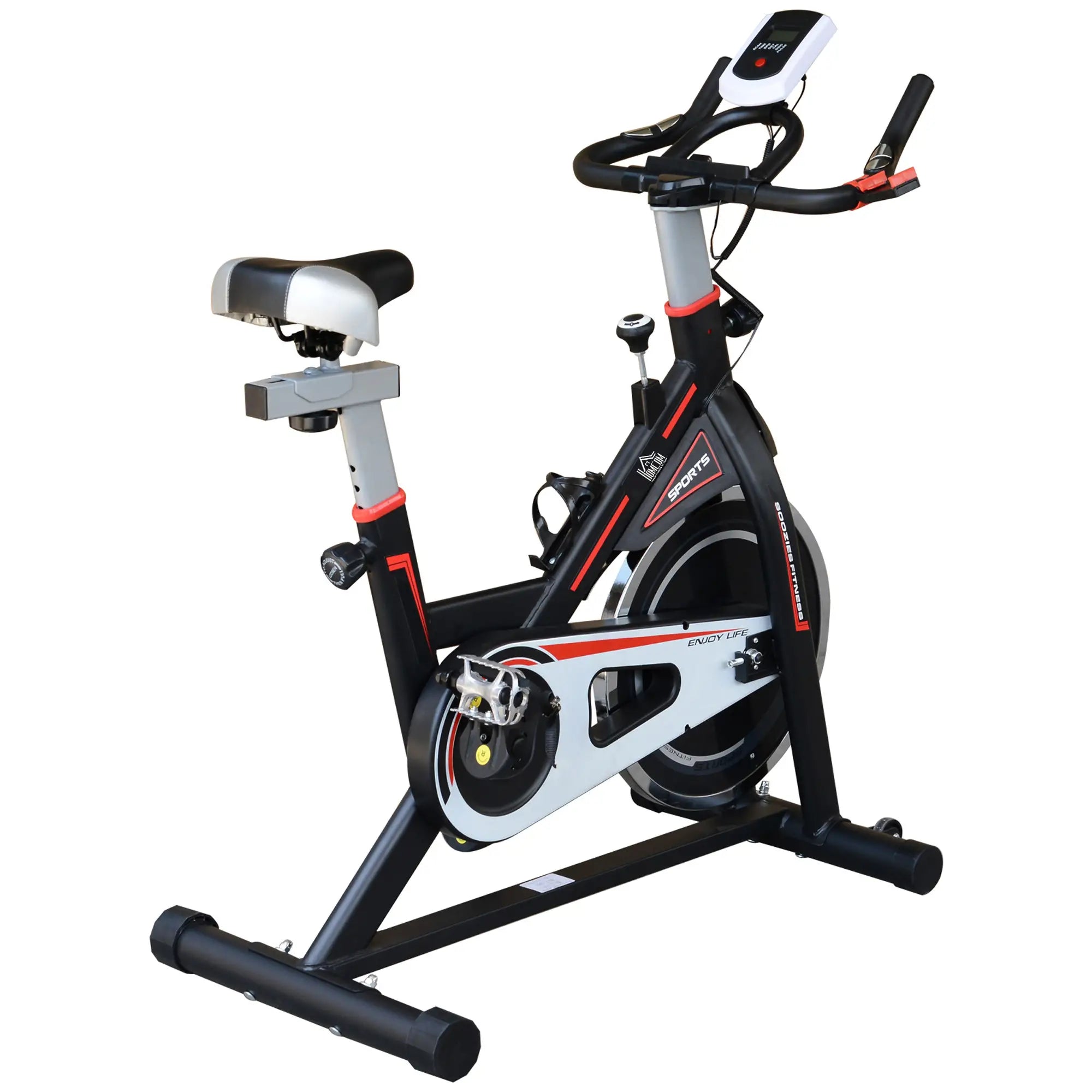 Bicicleta Estática com Ecrã LCD e Resistência Ajustável Preto