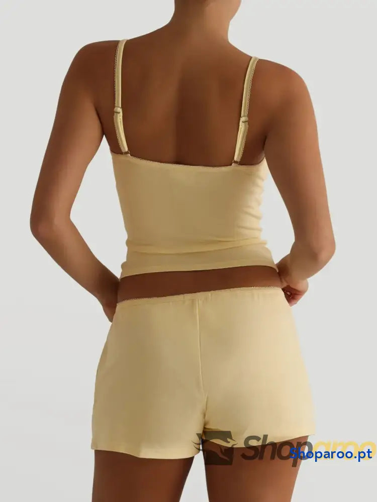 V-Neck Cami and Shorts Set