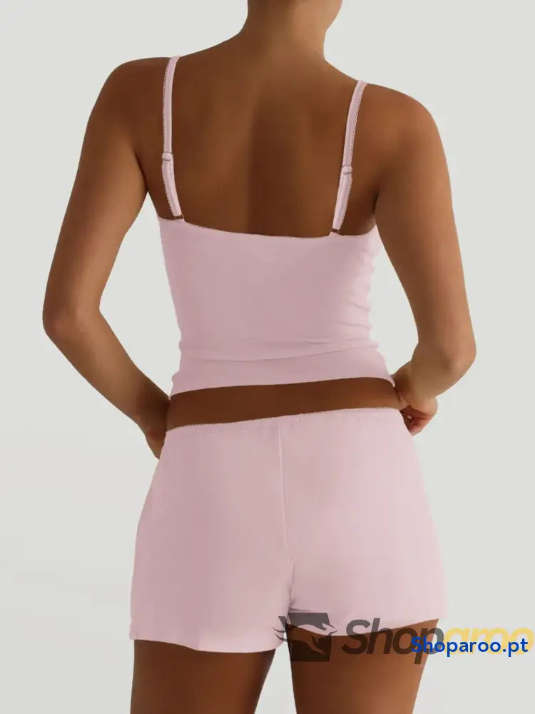 V-Neck Cami and Shorts Set