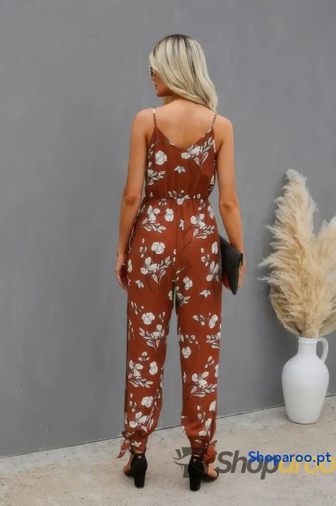 V Neck Spaghetti Straps Jumpsuit