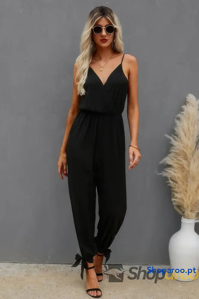 V Neck Spaghetti Straps Jumpsuit