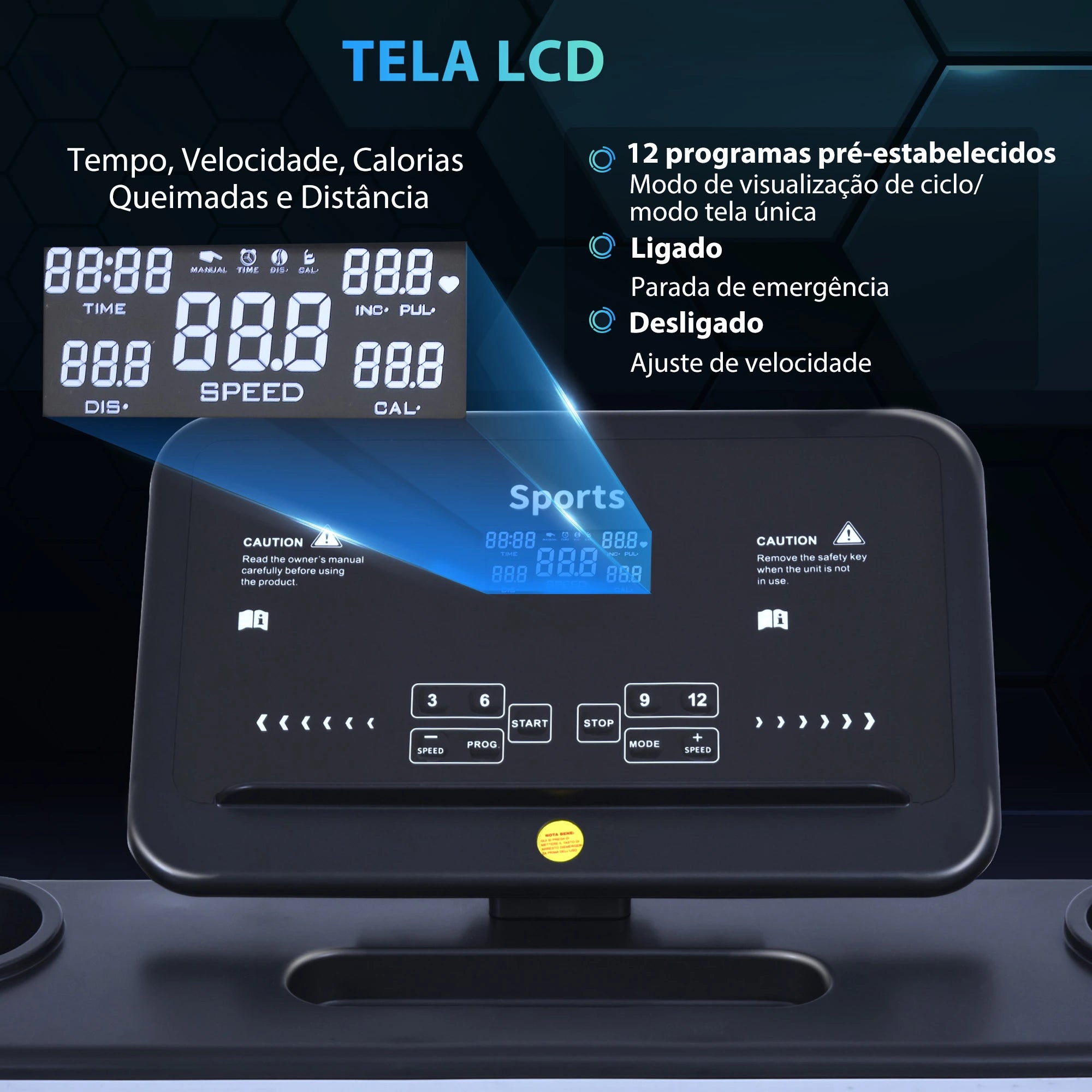 Passadeira Elétrica Dobrável com Ecrã LCD e 12 Programas Preta