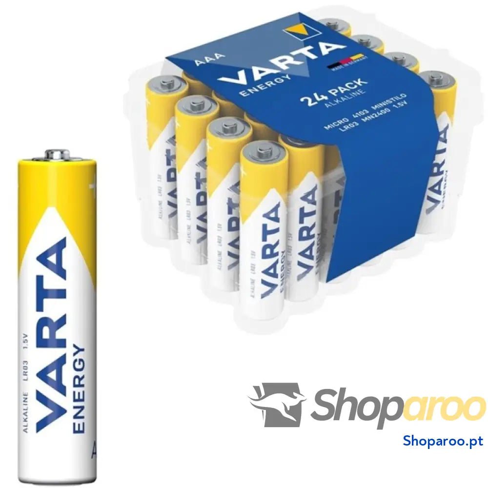 VARTA PILHA ALCALINA ENERGÉTICA AAA LR03 PACK*24 PILHAS