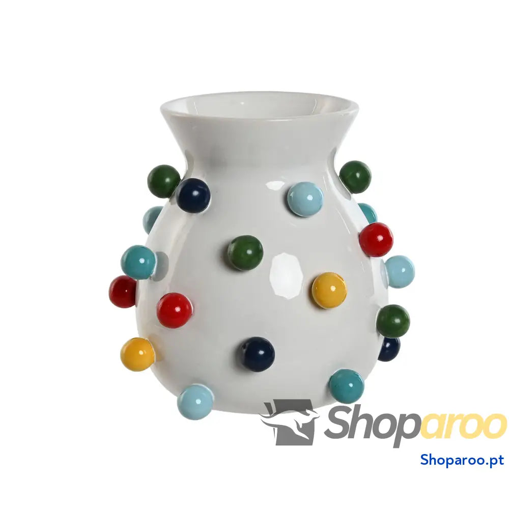 Vaso Home ESPRIT Branco Multicolor Dolomite 20 x cm