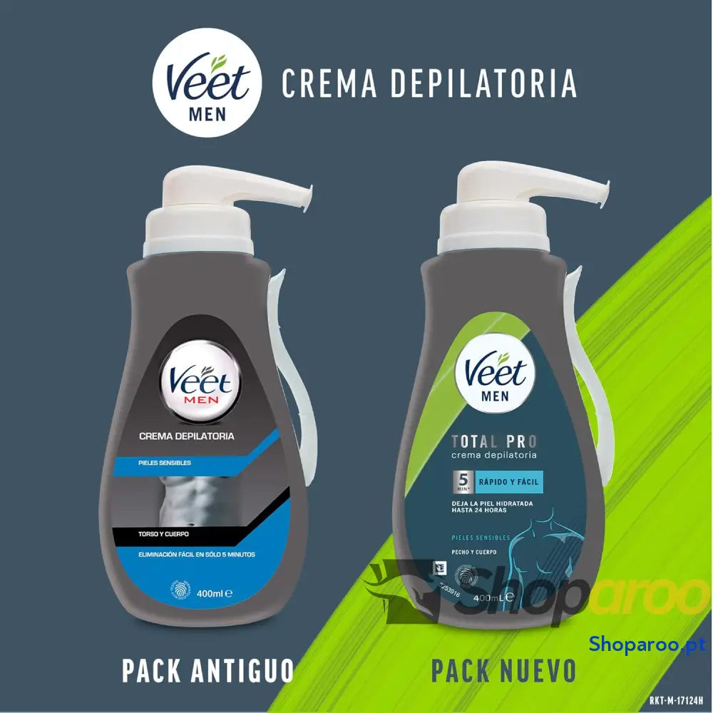VEET Men Creme depilatório com doseador para peles sensíveis 400 ml