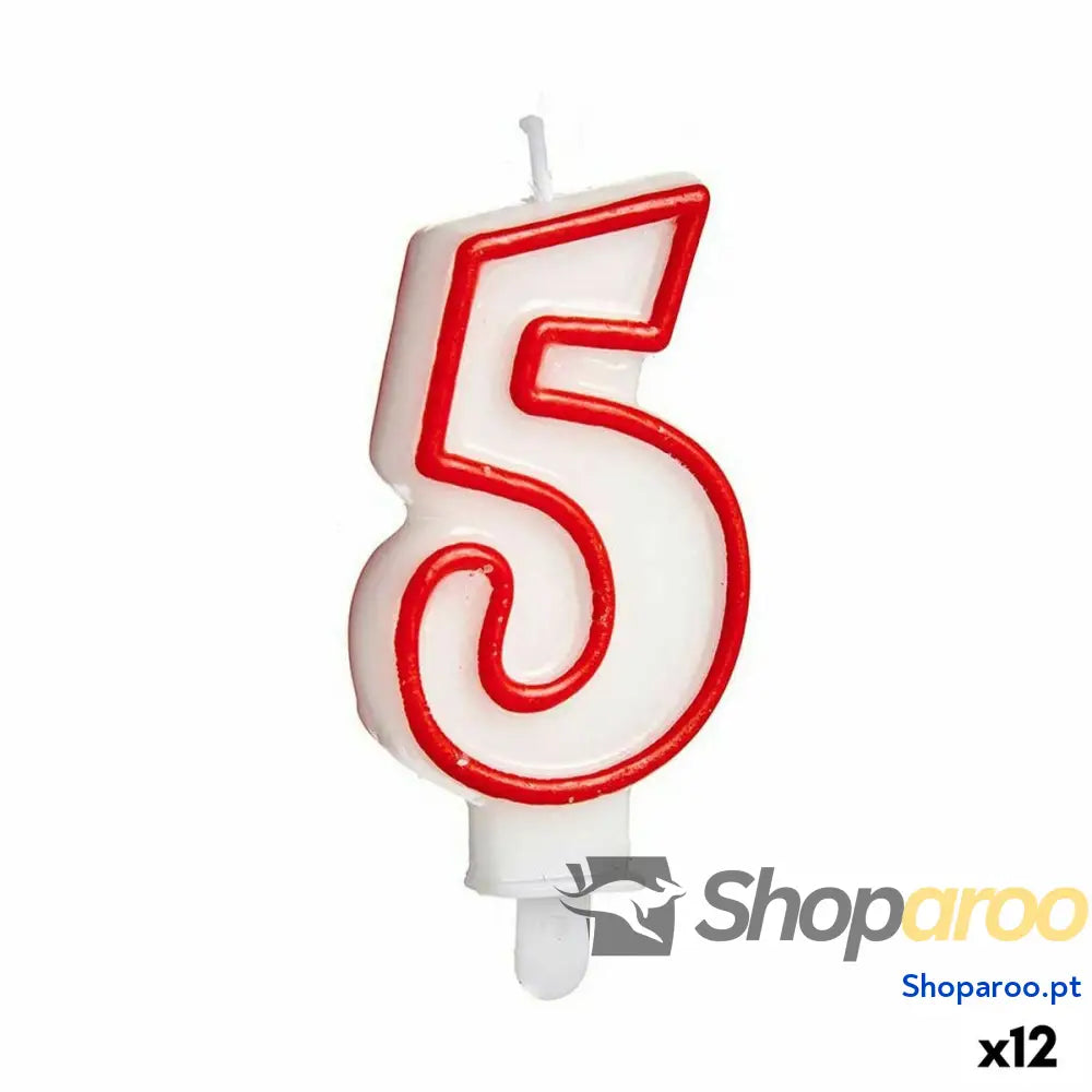 Vela Aniversário Número 5 (12 Unidades)