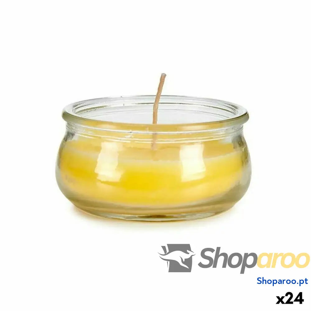 Vela Ibergarden HL-G60CIT Amarelo Vidro Cera 7,7 x 4 x 7,7 cm (24 Unidades)