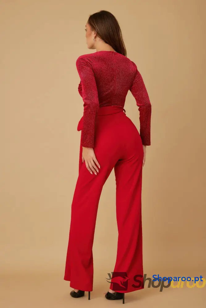 Velvet Top Fashion Jumpsuit
