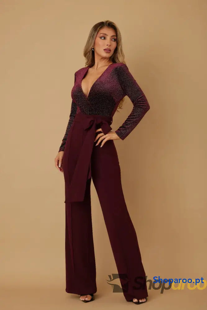 Velvet Top Fashion Jumpsuit