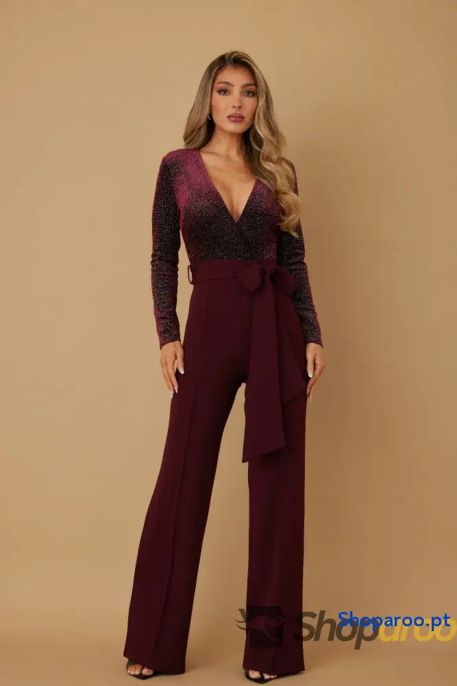 Velvet Top Fashion Jumpsuit