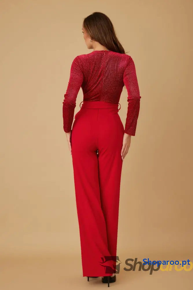 Velvet Top Fashion Jumpsuit