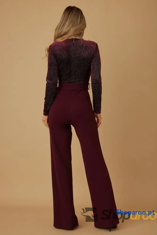 Velvet Top Fashion Jumpsuit