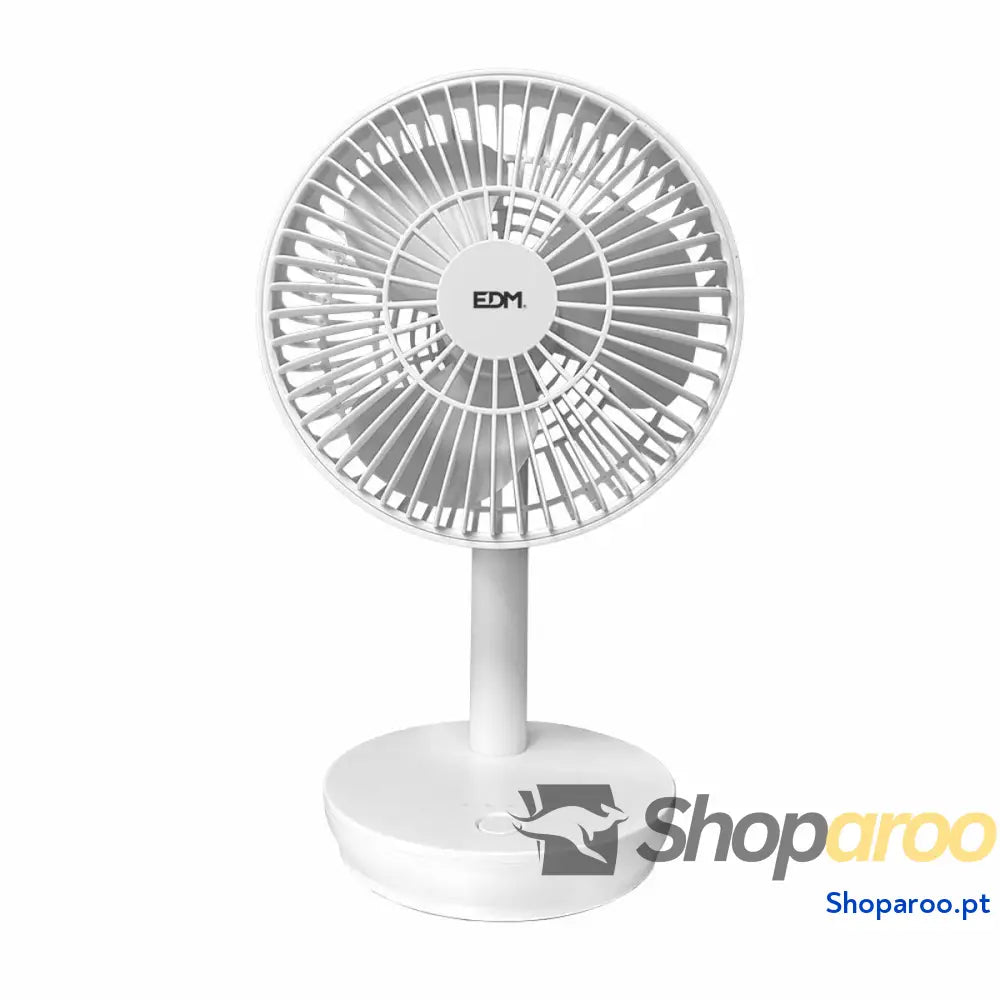 Ventilador de Mesa EDM 33501 Branco 5 W 4 16,5 x 18,5 cm 17 13 26 Recarregável USB