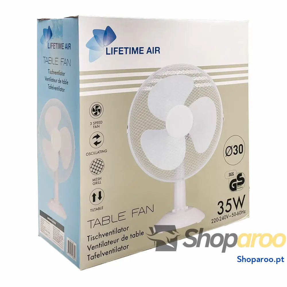 Ventilador de Mesa Lifetime Branco 35 W 34 x 23,5 46 cm