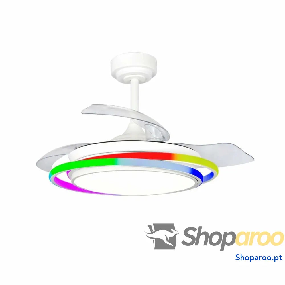 Ventilador de Teto CristalRecord ANTILA MINI RGB WH RETRAC Branco