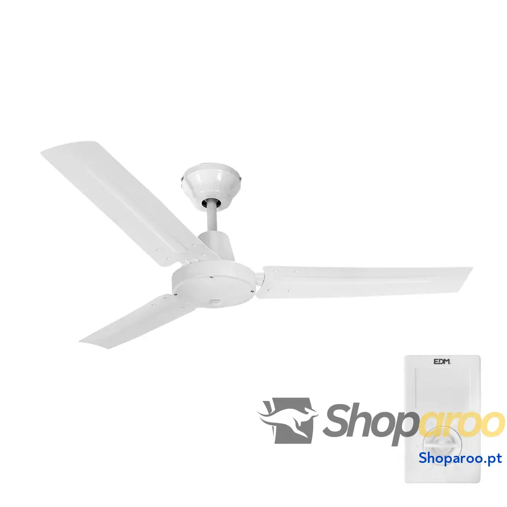 Ventilador de Teto EDM 33981 Branco 60 W Ø 140 cm industrial