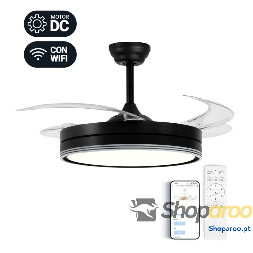 Ventilador de Teto Universal Blue Preto