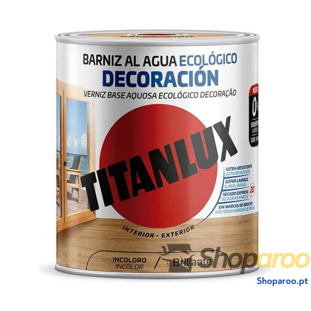 Verniz à base de água Titanlux m20100014 Ecológico 250 ml Incolor