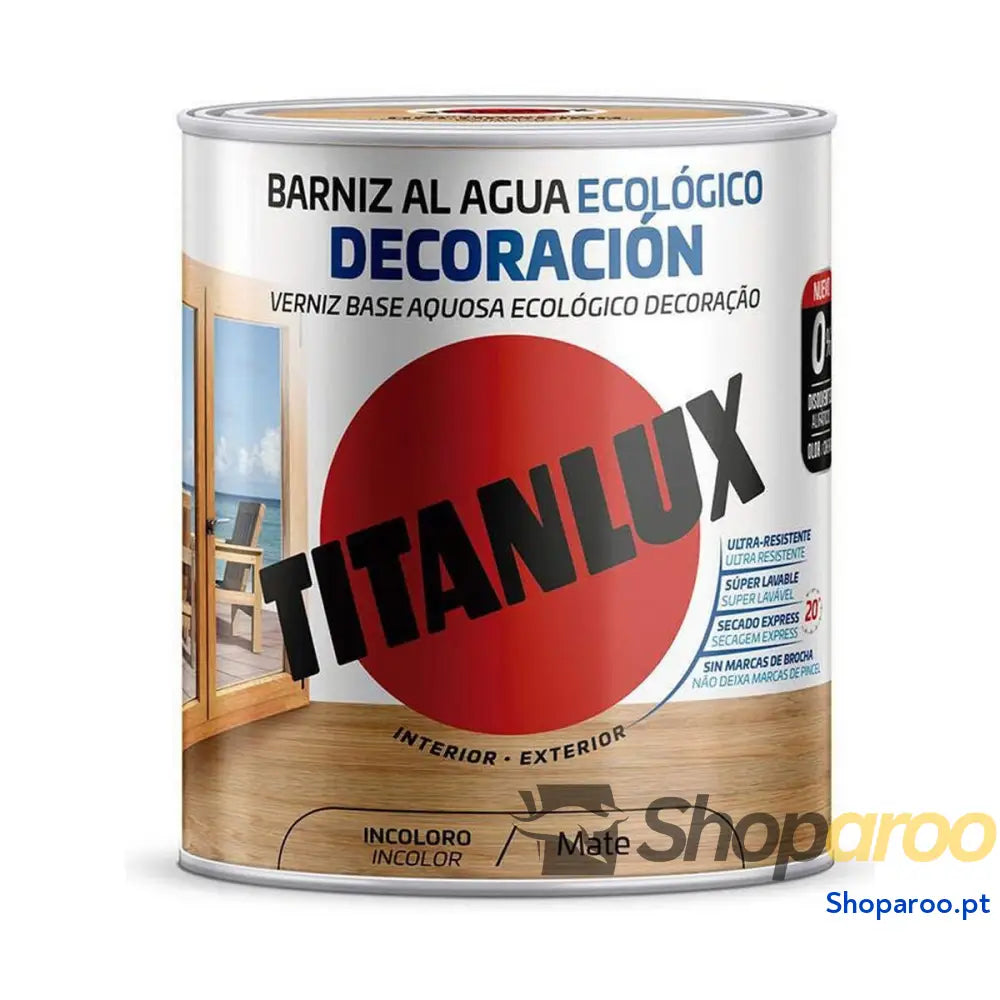 Verniz à base de água Titanlux m22100014 Ecológico 250 ml Incolor Mate