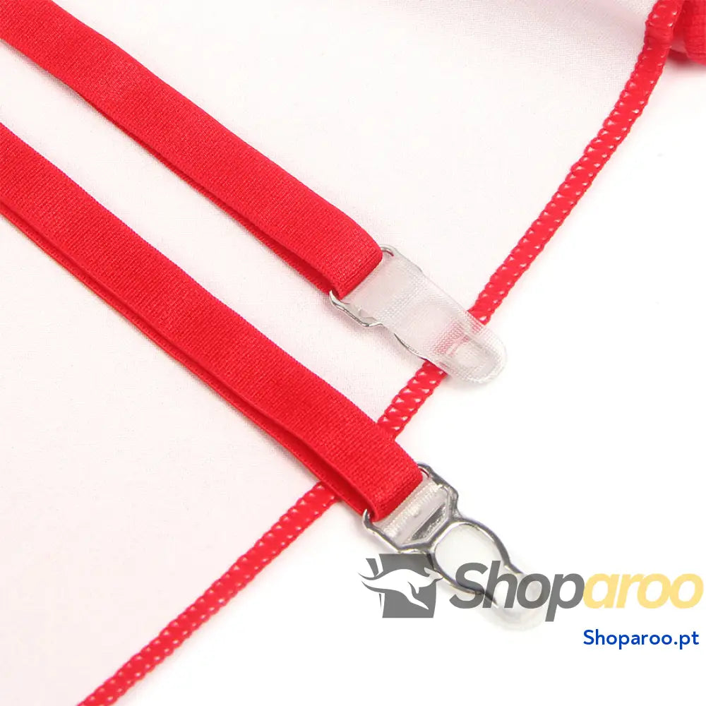 VESTIDO DE COURO COM ZÍPER RENDA VERMELHO L/XL