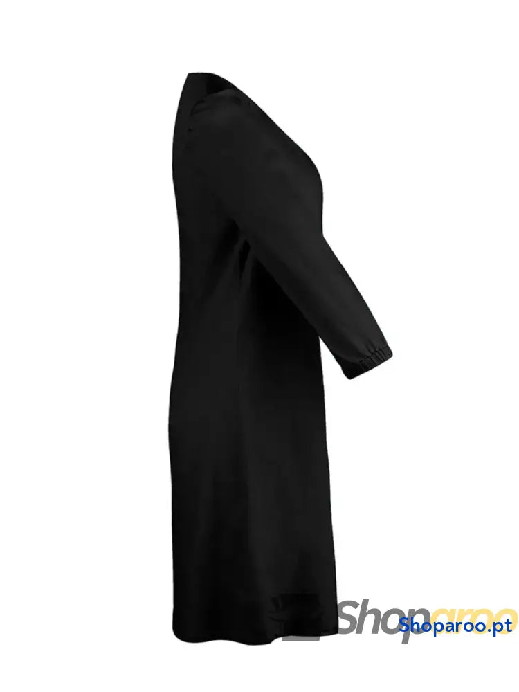 Vestido de manga curta com decote em V tamanho grande