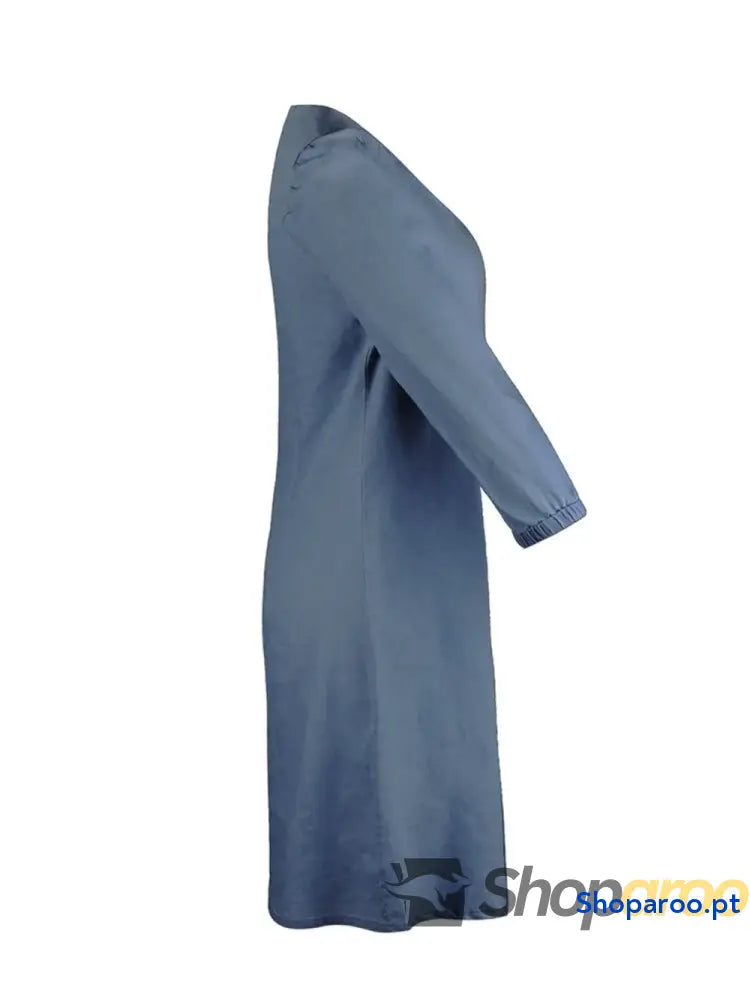Vestido de manga curta com decote em V tamanho grande