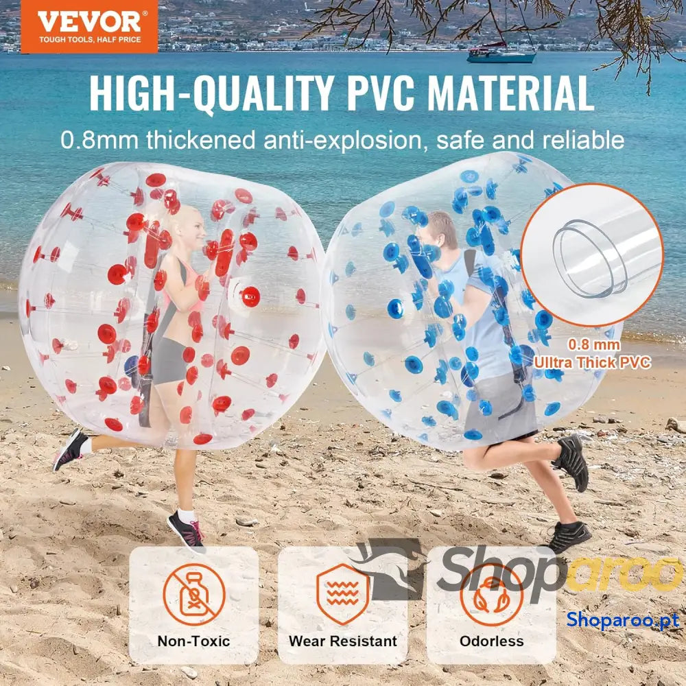 VEVOR 2 bolas de para choques insufláveis 1,5 m x 1,2 bola recuperação insuflável com corpo PVC atividades ao ar livre