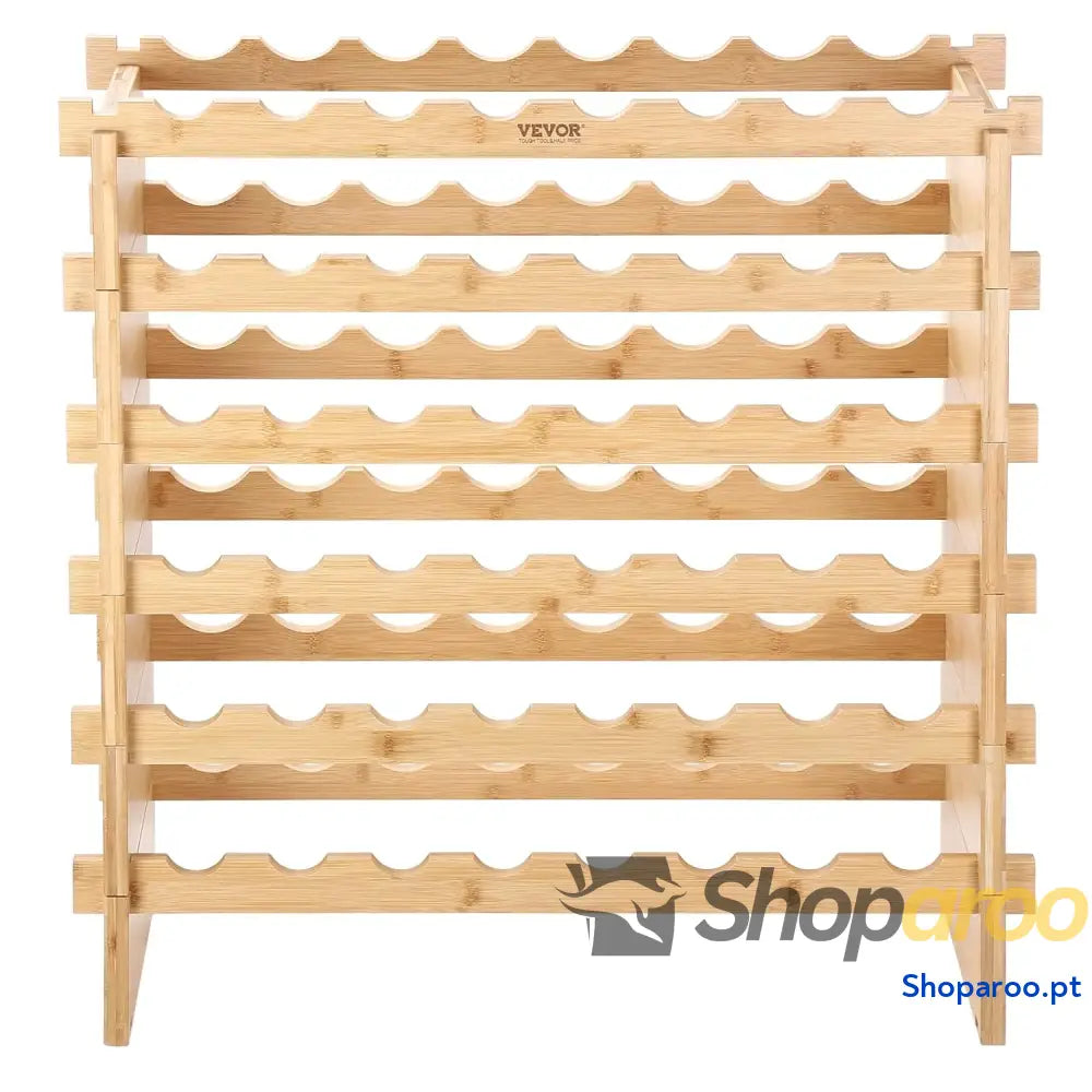 Garrafeira para vinho de bambu 6 níveis 48 garrafas estante modular empilhável 76,5 x 25 77,5 cm exposição independente