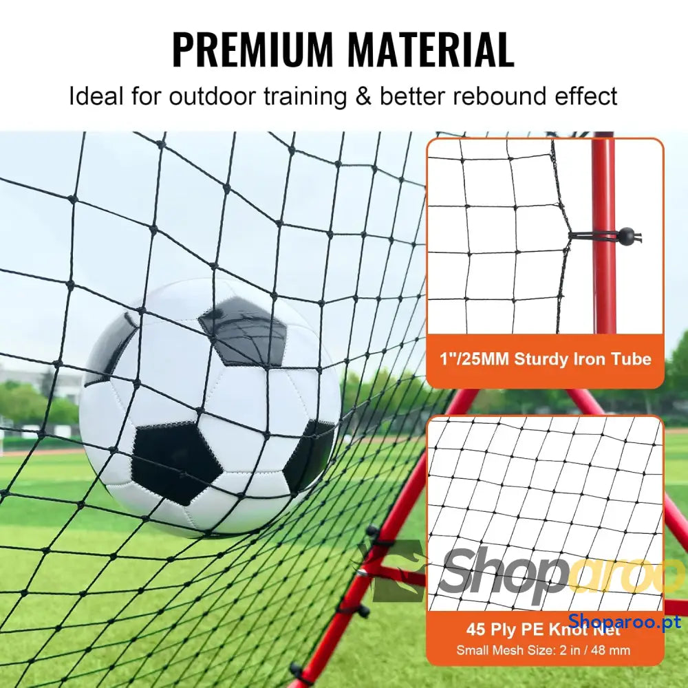 Portería de Fútbol 1 x m Red Reboteadora Portátil Ángulo Ajustable Tubo Hierro PE Instalación Fácil Equipo Deportivo