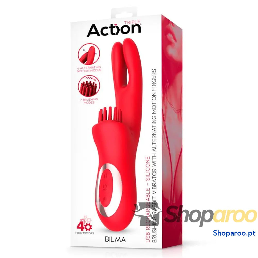 Vibrador ACTION Bilma com Movimentos Alternados e Escovação 4 Motores