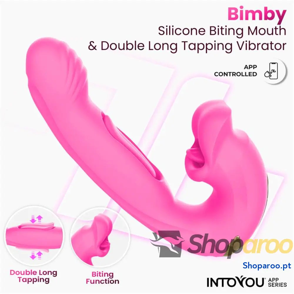 Vibrador Bimby com língua para mordiscar e bater duas vezes APP