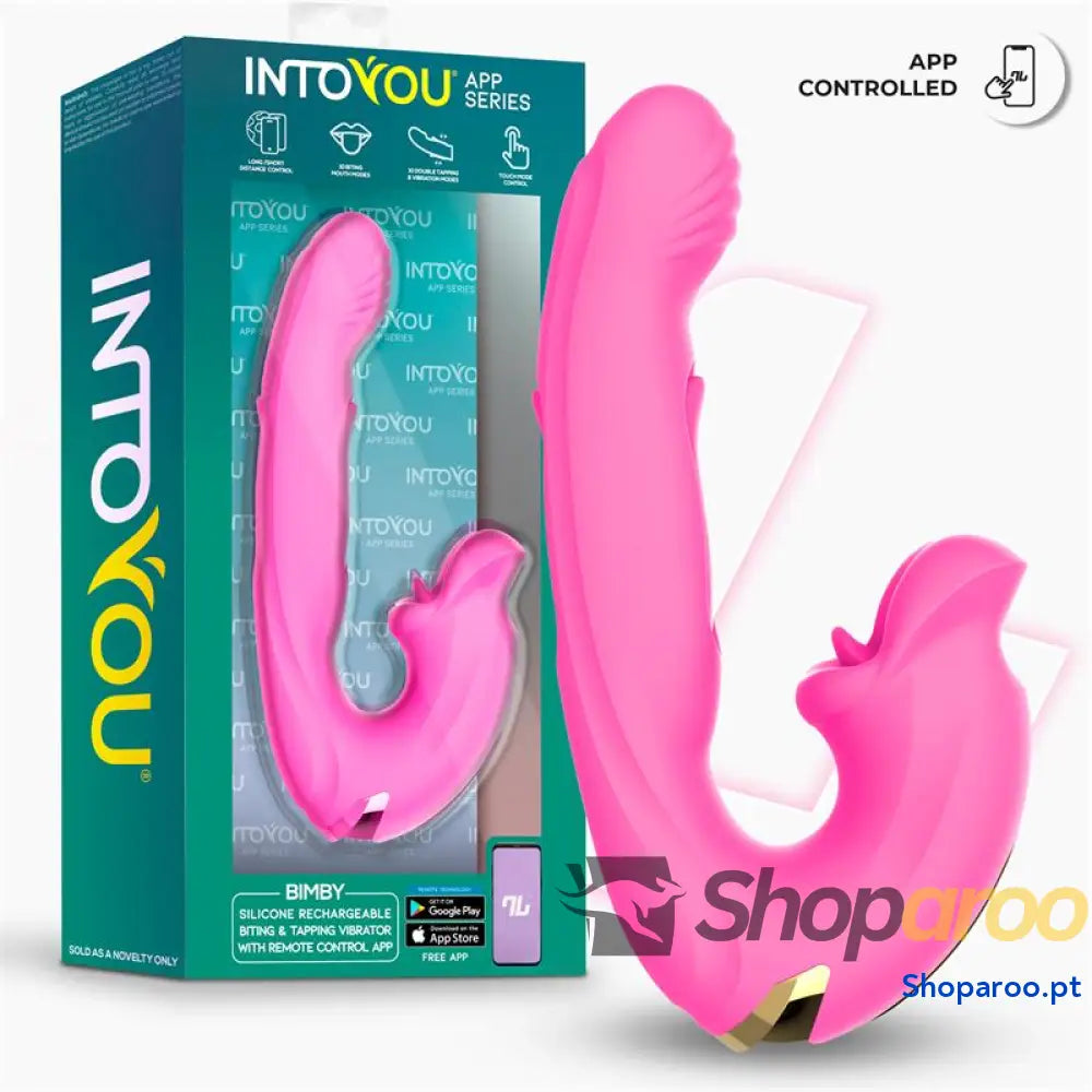 Vibrador Bimby com língua para mordiscar e bater duas vezes APP