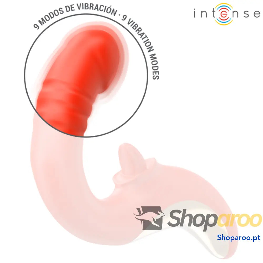 VIBRADOR E ESTIMULADOR PAULINA EM FORMATO U VERMELHO